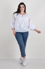 Соломия. Легкая блуза с кружевом. Белый 49527842074 фото
