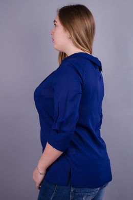 Кортні. Повсякденна жіноча блузка великих розмірів. Синій. 485130870 фото