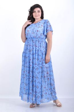 Журавлина. Повседневное летнее шифоновое платье. Колокольчик синий 495278292 фото