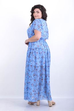 Журавлина. Повседневное летнее шифоновое платье. Колокольчик синий 495278292 фото