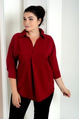 Plus size female blouse. Bordeaux.398659981mari52, M