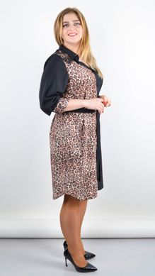 Сандал. Весняна сукня-сорочка великих розмірів. Леопард беж. 485140338 фото