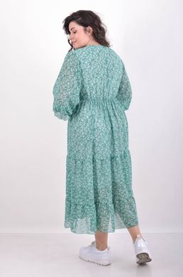 שמלת קיץ מזדמנת של שיפון. הפרח ירוק .4952783035052 4952783035052 צילום
