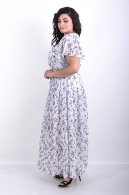 Журавлина. Повседневное летнее шифоновое платье. Цветок белый 4952782945052 фото