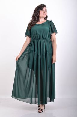 Журавлина. Повседневное летнее шифоновое платье. Зеленый 4952782975052 фото