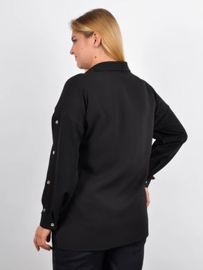 Лика. Офисная женская блуза на большой размер. Черный. 485142443 фото