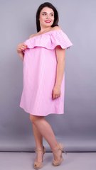 Бали. Модное платье с воланом большие размеры. Розовая клетка. 485131579 фото