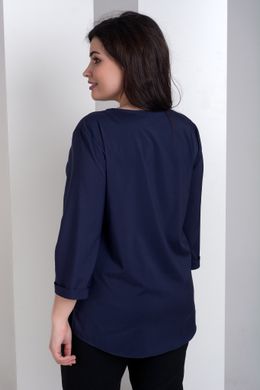 Ліза Маріс. Стильна блуза великих розмірів. Синій, 50