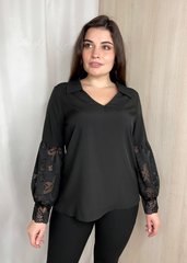 Women's blouse with original sleeve. Black.484857940mari52, M
