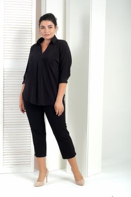 Plus size female blouse. Black.398660199mari50, M