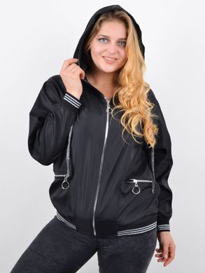 Women's windbreaker Plus sizes with a hood plus size. Black.485142645 485142645 photo