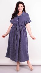 Stylish midi dress for plus size. Blue strip.485139711 485139711 photo