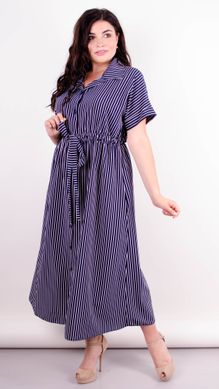 Stylish midi dress for plus size. Blue strip.485139711 485139711 photo