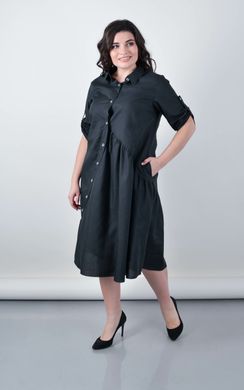Огніта. Ошатна сукня-сорочка великих розмірів. Чорний. 485141781 фото