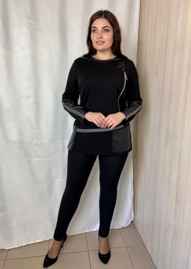 Stylish modern sweatshirt with eco-skin. Black.464730275mari58, XL