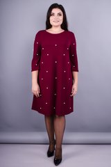 GEMCHUG. שמלה יפה לנשים עם צורות מפוארות. בורדו. 485131161 צילום