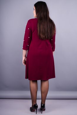 Жемчуг. Гарна сукня для дам з пишними формами. Бордо. 485131161 фото