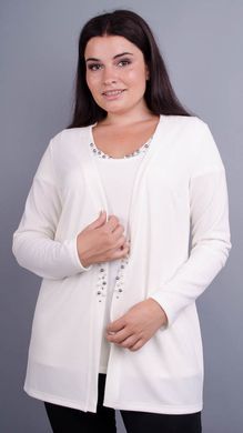 Дона. Жакет+блуза для жінок великих розмірів. Молоко. 485134630 фото