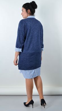 Daniell Strip. Stylish tunic Plus Size. Blue. 485140233 photo