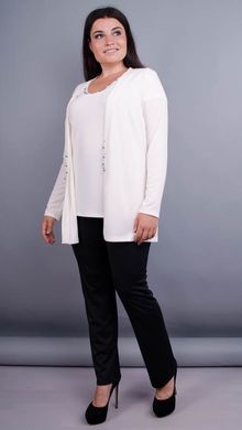 Дона. Жакет+блуза для женщин больших размеров. Молоко. 485134630 фото
