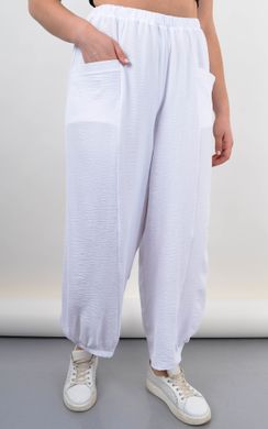 Фантазия. Летние женские брюки большой размер. Белый. 485141779 фото