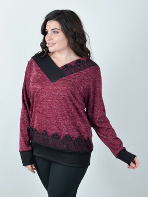 Women's sweater with lace to a Plus size. Bordeaux.485141905 485141905 photo