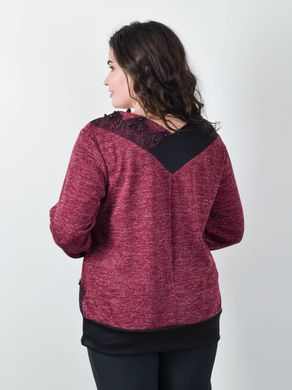 Women's sweater with lace to a Plus size. Bordeaux.485141905 485141905 photo