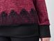 Maglione femminile con pizzo a una taglia più. Bordeaux.485141905 485141905 foto 6