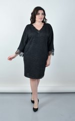 Tiffany. Elegant tunic dress in large size. Black. 485141783 foto
