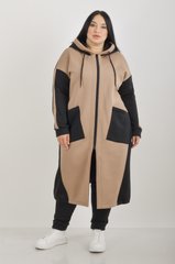Autumn coat from a warm fleece. Beige.495278364 495278364 photo