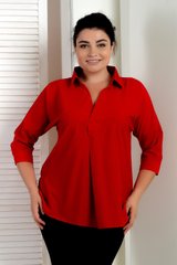 Plus size female blouse. Red.391442282mari58, XL