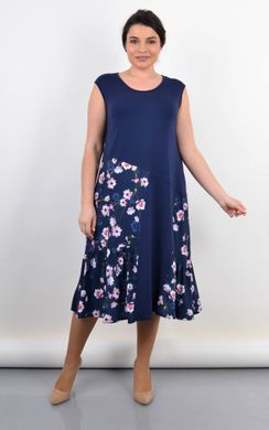 Флориана. Трикотажное платье на лето большой размер. Синий. 485141829 фото