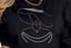 Oversized T-shirt Plus Size. Black. Glamour rhinestone pattern.., 54-56