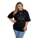 Oversized T-shirt Plus Size. Black. Glamour rhinestone pattern.., 54-56