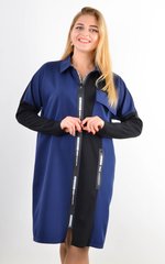Сабіна. Жіноча сорочка на блискавці великих розмірів. Синій. 485141518 фото