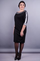 Клео. Вечернее платье больших размеров. Черный+серебро. 485131208 фото