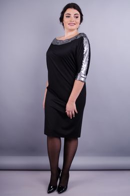 Клєо. Вечірня сукня великих розмірів. Чорний+срібло. 485131208 фото
