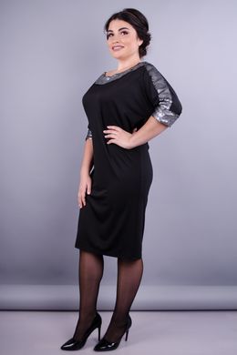 Клєо. Вечірня сукня великих розмірів. Чорний+срібло. 485131208 фото