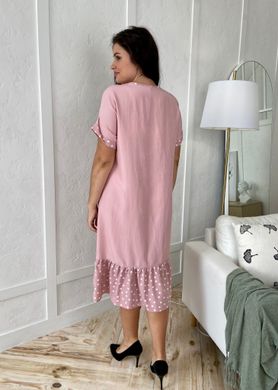 Една Маріс. Зручна повсякденна сукня великих розмірів. Пудра, 58-60