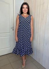Lightweight dress with ruffle plus size. Blue Plus size peas.4349179055052, M