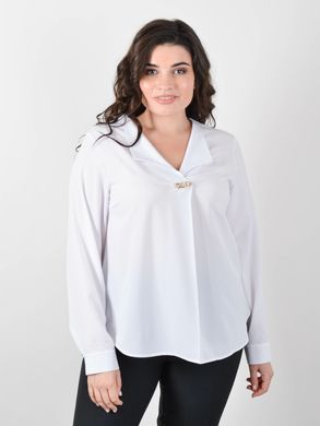 Slava. Ошатна жіноча блузка великих розмірів. Білий. 485141792 foto