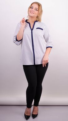 Combined blouse of Plus sizes. White+strip.485138854 485138854 photo