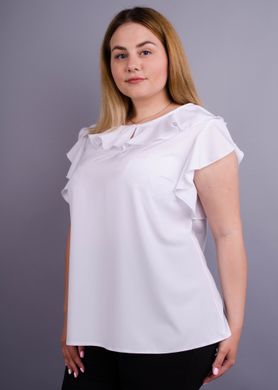 Руна. Легкая офисная блуза плюс сайз. Белый. 485135234 фото