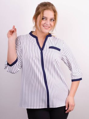 Combined blouse of Plus sizes. White+strip.485138854 485138854 photo