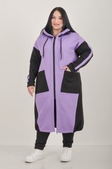 Autumn coat from a warm fleece. Lavender.495278365 495278365 photo
