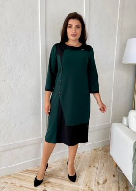 Combined Plus size dress. Emerald.440880336mari50, M