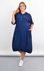ALLEGRA שמלת קז'ואל עם קפוצ'ון מידות גדולות כחול 485142276 צילום