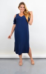 NILA שמלת מקומטת עם כתפיים פתוחות כחול נייבי 485142141 צילום