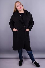 Сарена. Женское пальто-кардиган больших размеров. Черный. 485131074 фото