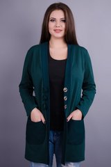 Stylish female cardigan of Plus sizes. Emerald.485130903 485130903 photo